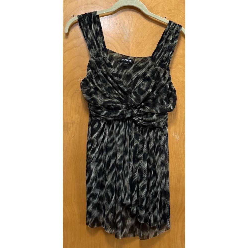 Express Sheer Gauzy Babydoll Tank Sz L Y2K Fairy Dainty Spring Flowy Chiffon
